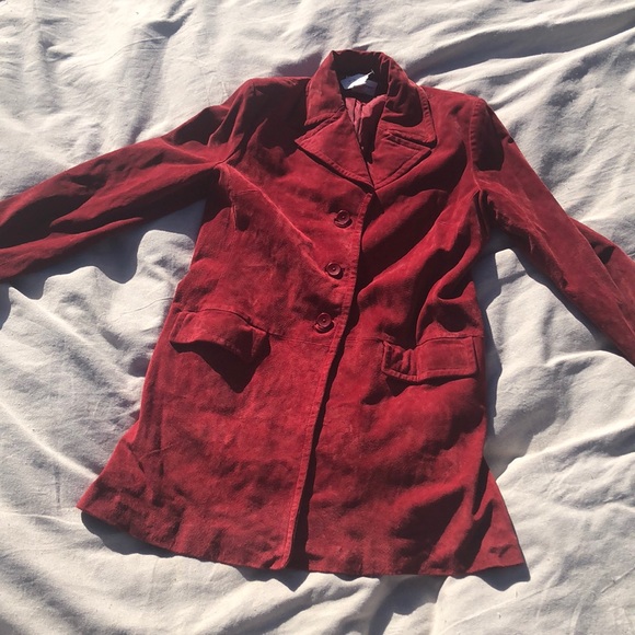 Newport News Jackets & Blazers - vintage red suede leather coat